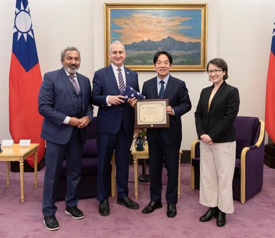 Rep. Bera with Rep. Díaz-Balart, President Lai Ching-te, and Vice President Hsiao Bi-khim 