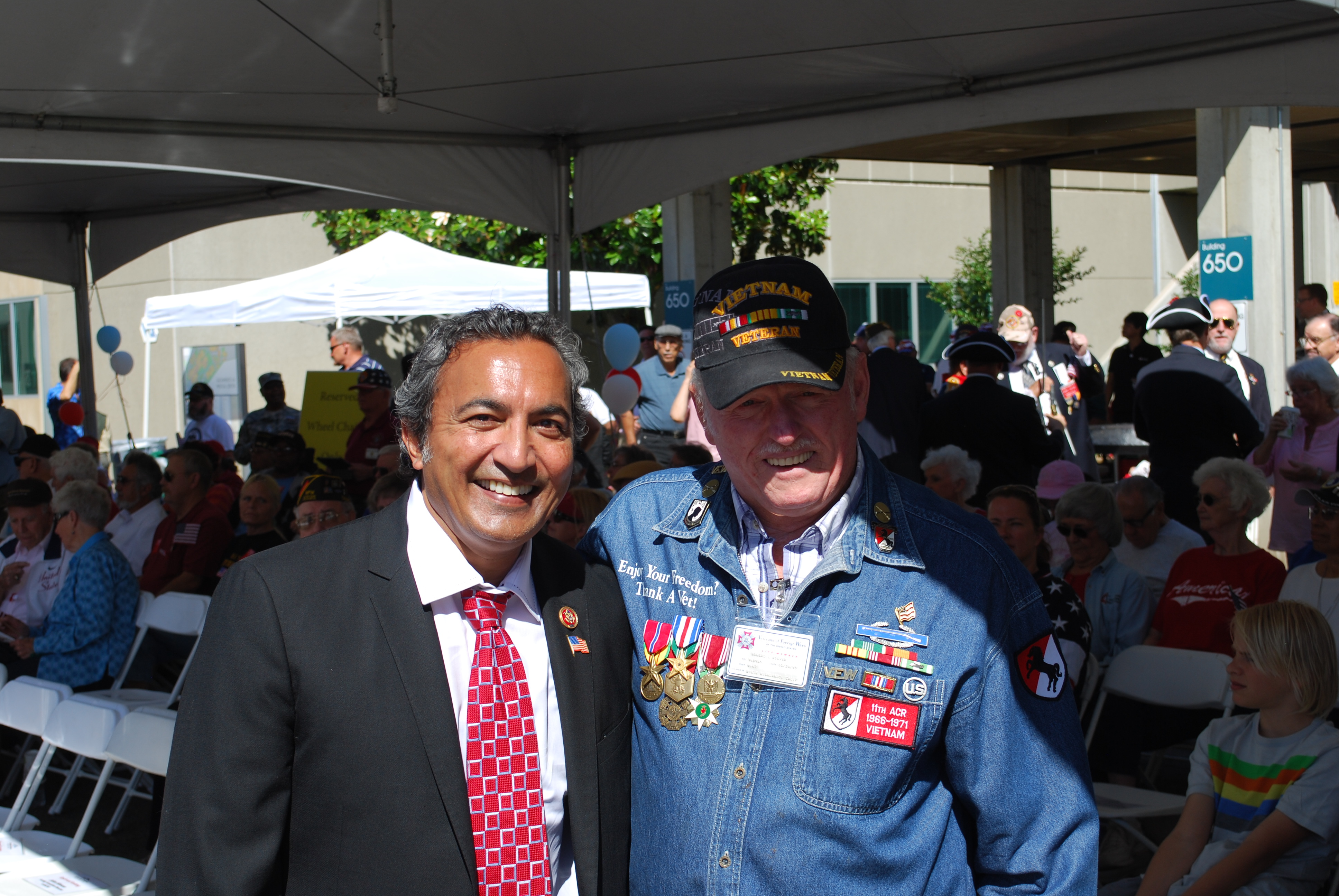 Rep. Bera with veteran on Memorial Day